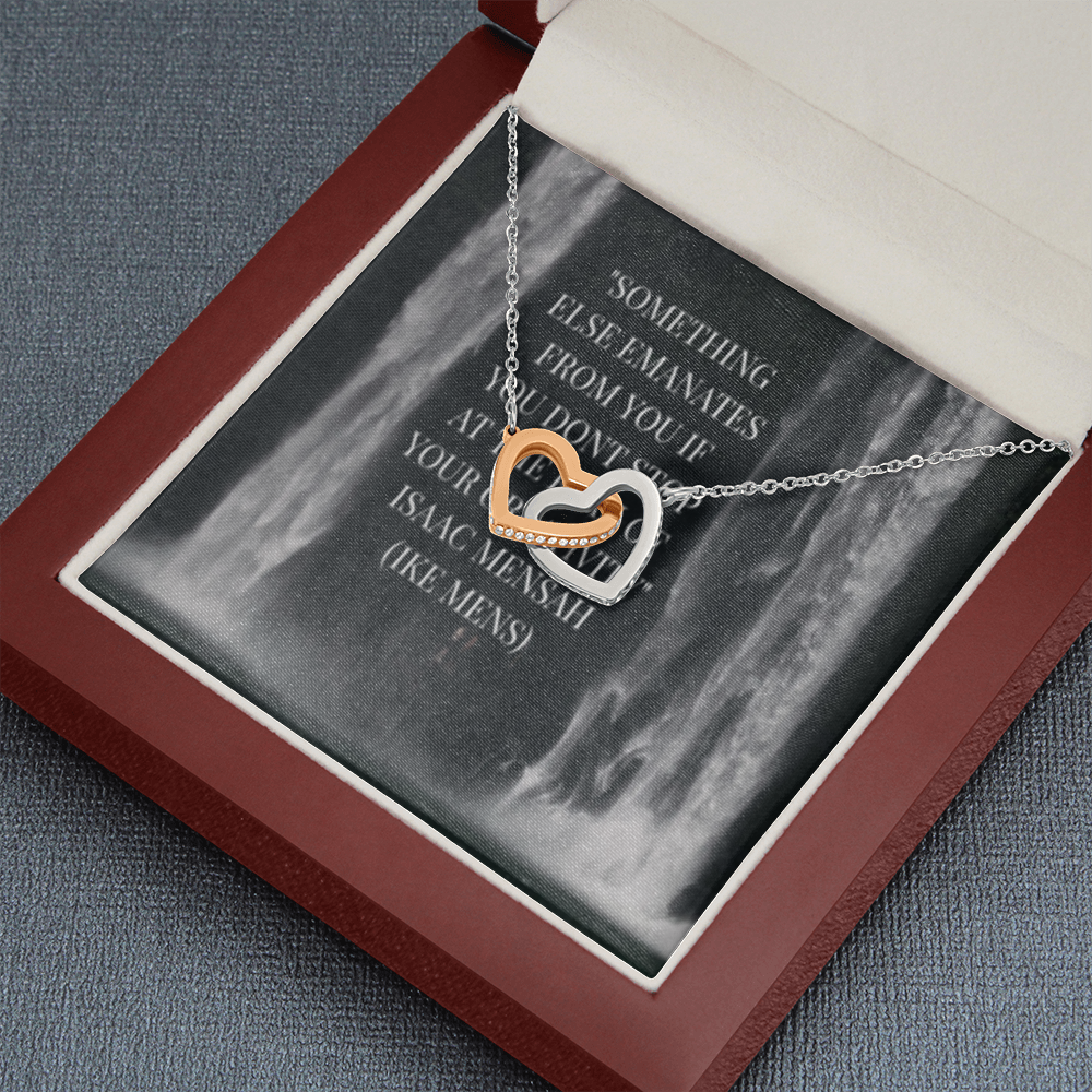 IKE MENS QUOTE INTERLOCKING HEART'S NECKLACE