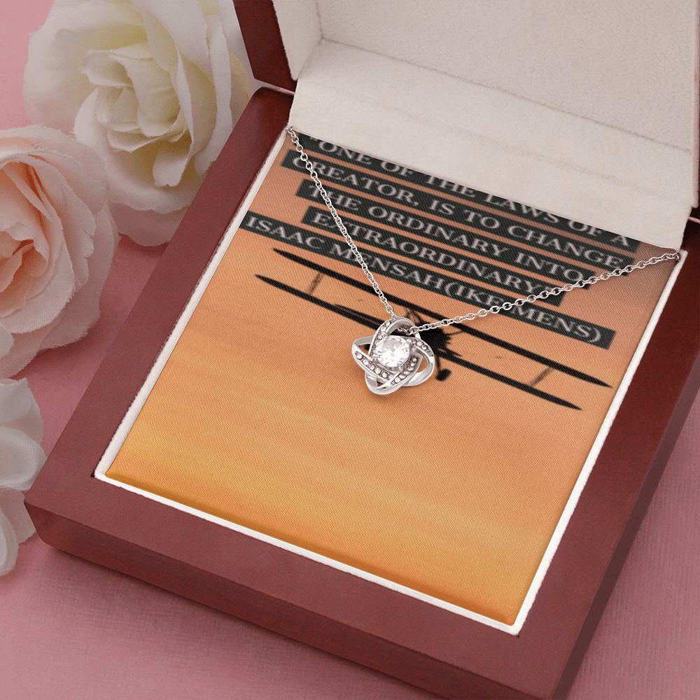 IKE MENS Quote Love Knot Necklace