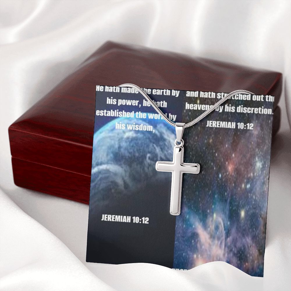 IKE MENS SCRIPTURE COLLAGE CROSS NECKLACE