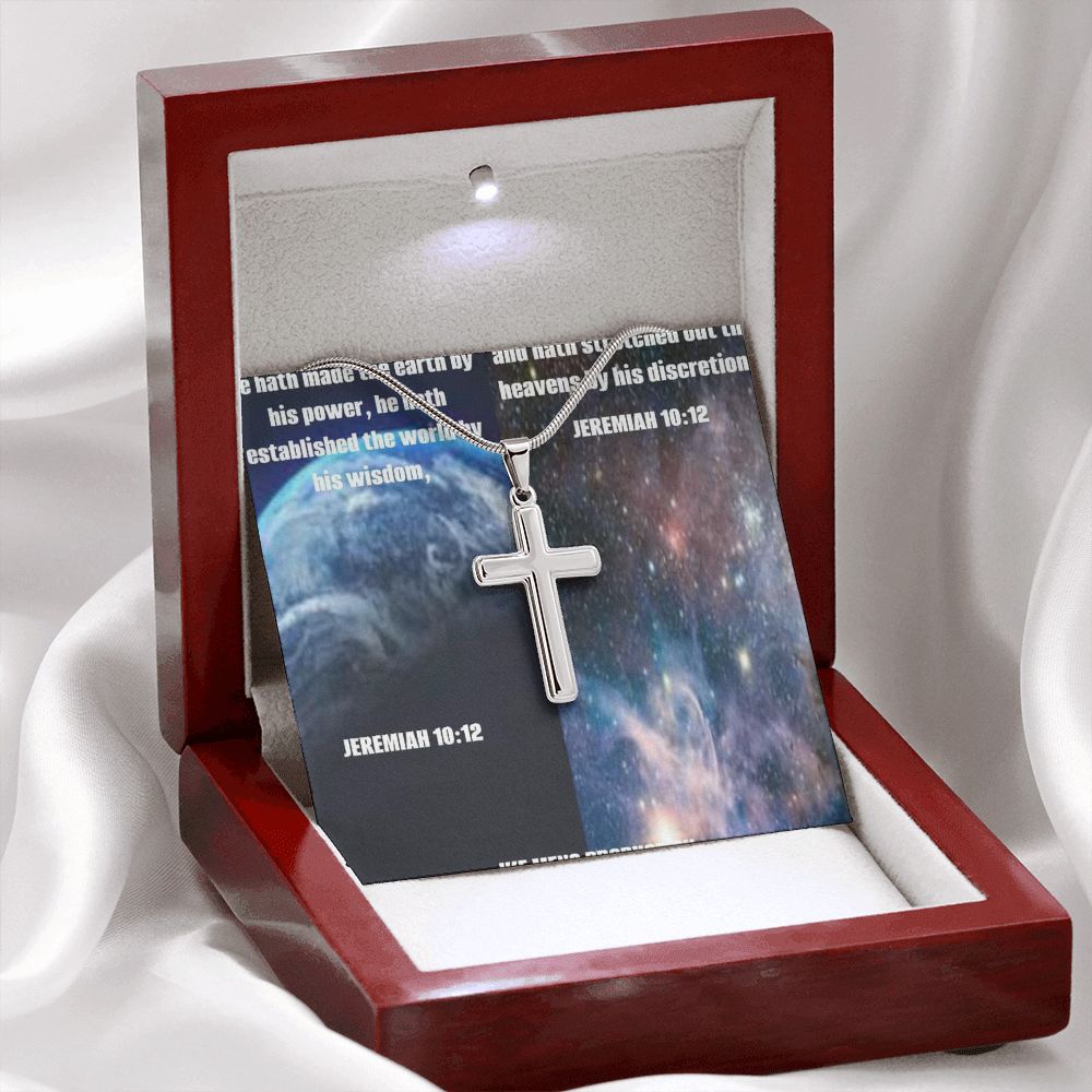 IKE MENS SCRIPTURE COLLAGE CROSS NECKLACE