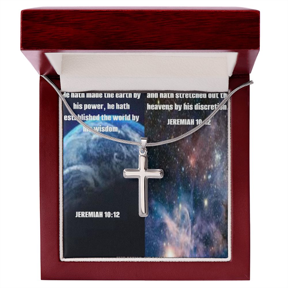 IKE MENS SCRIPTURE COLLAGE CROSS NECKLACE