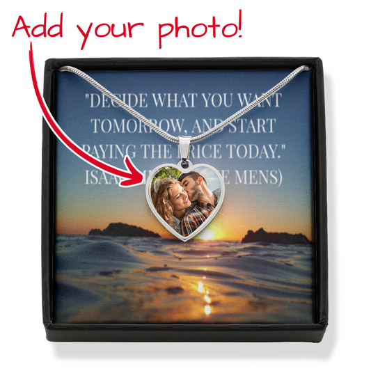 IKE MENS QUOTE HEART NECKLACE (Buyer picture upload)