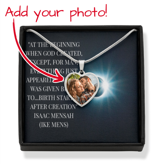 IKE MENS QUOTE HEART NECKLACE