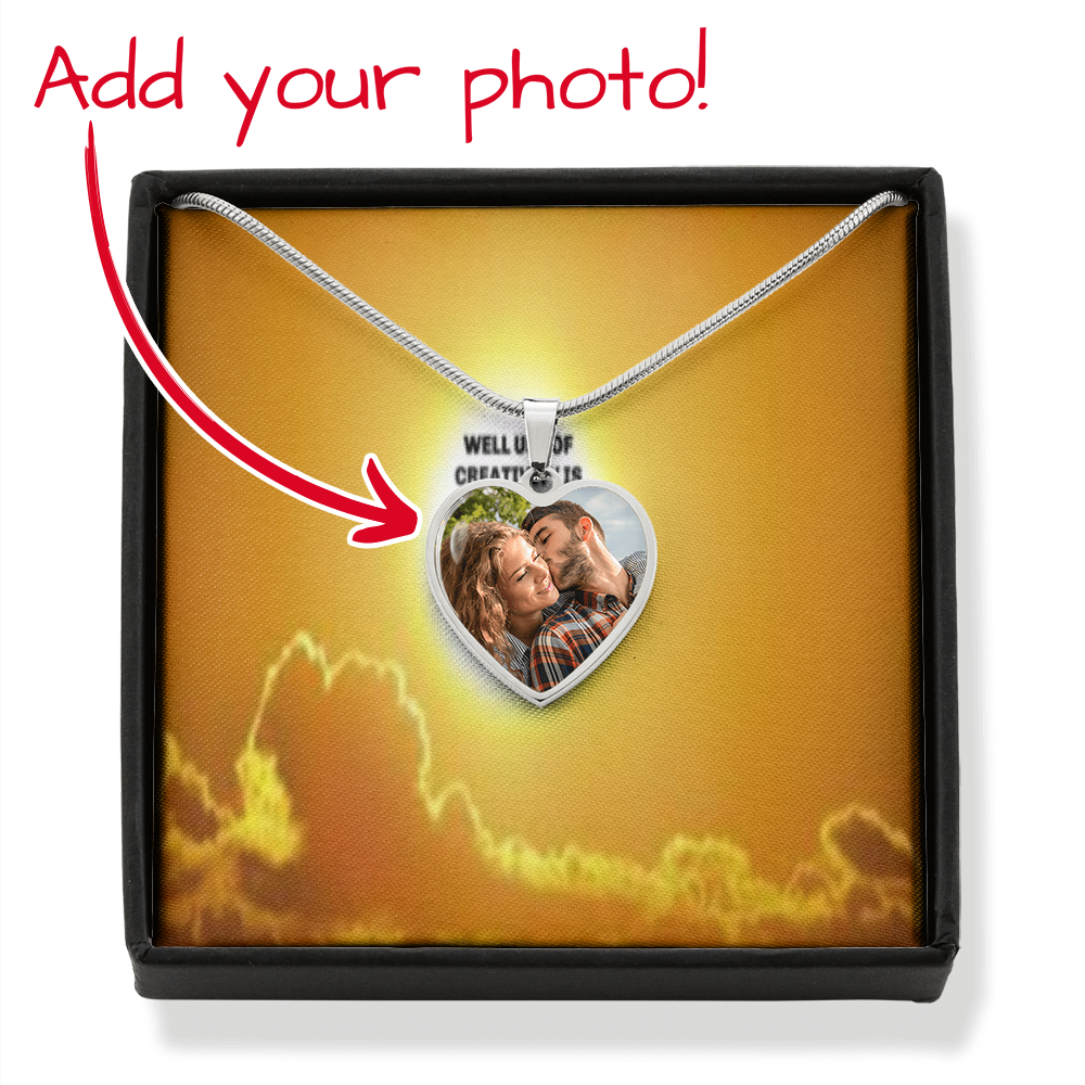 IKE MENS QUOTE HEART NECKLACE(Buyer Picture Upload)