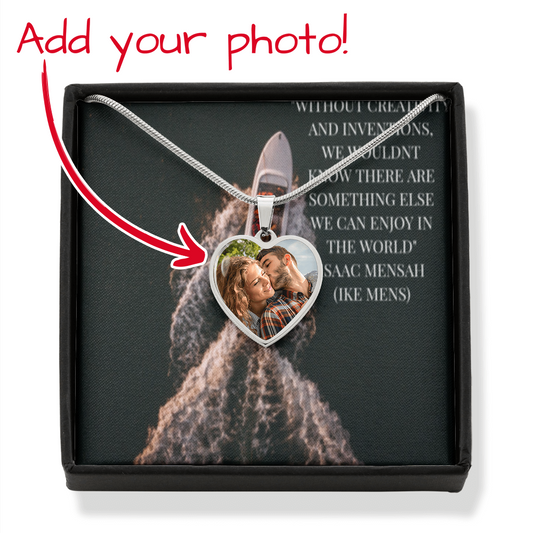 IKE MENS QUOTE HEART NECKLACE