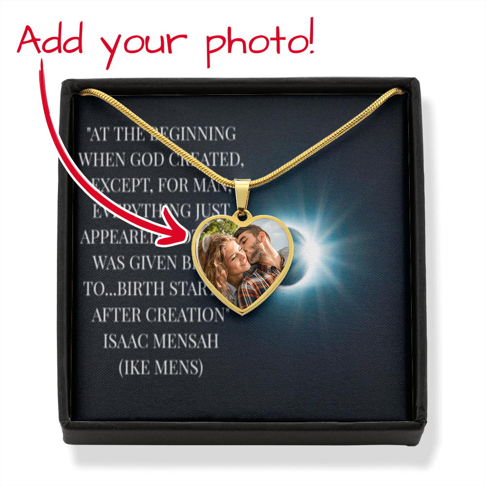 IKE MENS QUOTE HEART NECKLACE