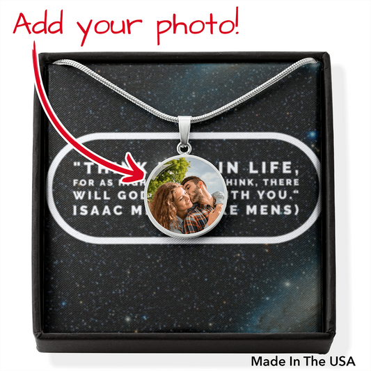 IKE MENS Quote Circle Pendant