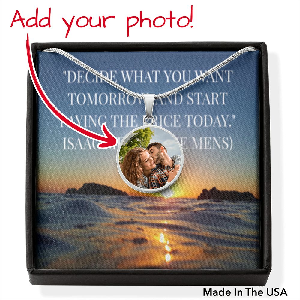 IKE MENS SCRIPTURE COLLAGE CIRCLE PENDANT NECKLACE (BUYER PICTURE UPLOAD)
