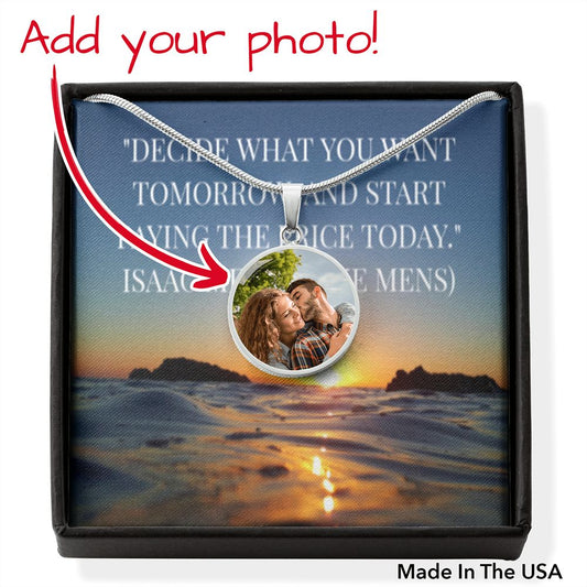 IKE MENS SCRIPTURE COLLAGE CIRCLE PENDANT NECKLACE (BUYER PICTURE UPLOAD)