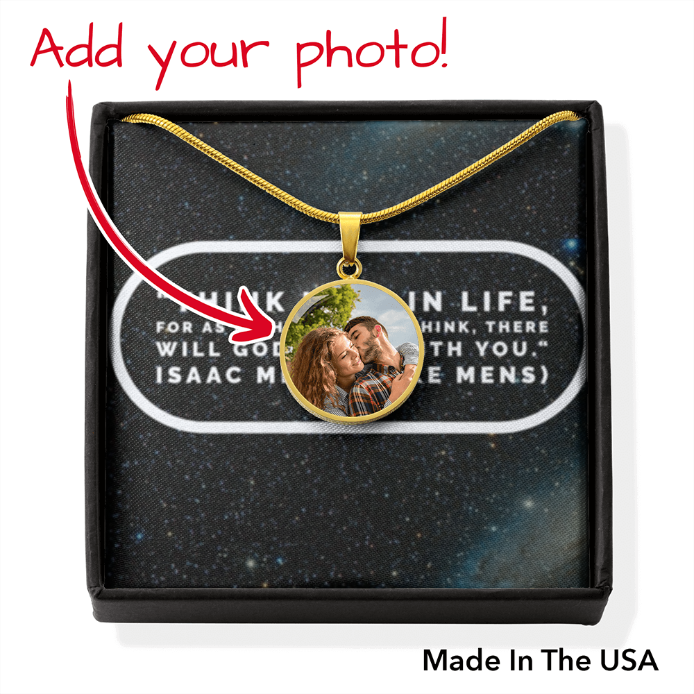 IKE MENS Quote Circle Pendant
