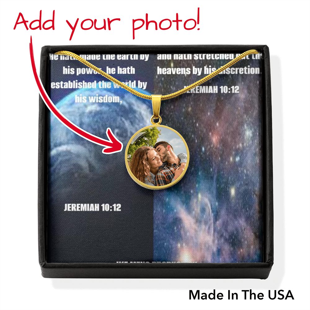 IKE MENS SCRIPTURE COLLAGE CIRCLE PENDANT NECKLACE (BUYER PICTURE UPLOAD)