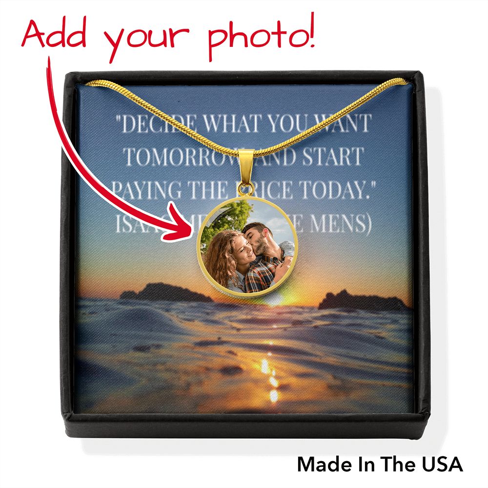 IKE MENS SCRIPTURE COLLAGE CIRCLE PENDANT NECKLACE (BUYER PICTURE UPLOAD)