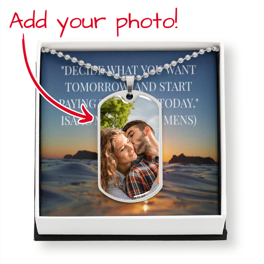 IKE MENS Quote Dog Tag Buyer Picture upload