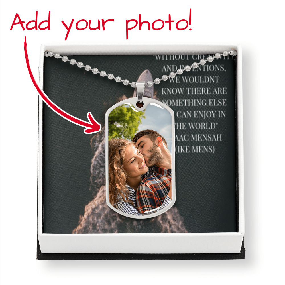 IKE MENS QUOTE MILITARY CHAIN NECKLACE
