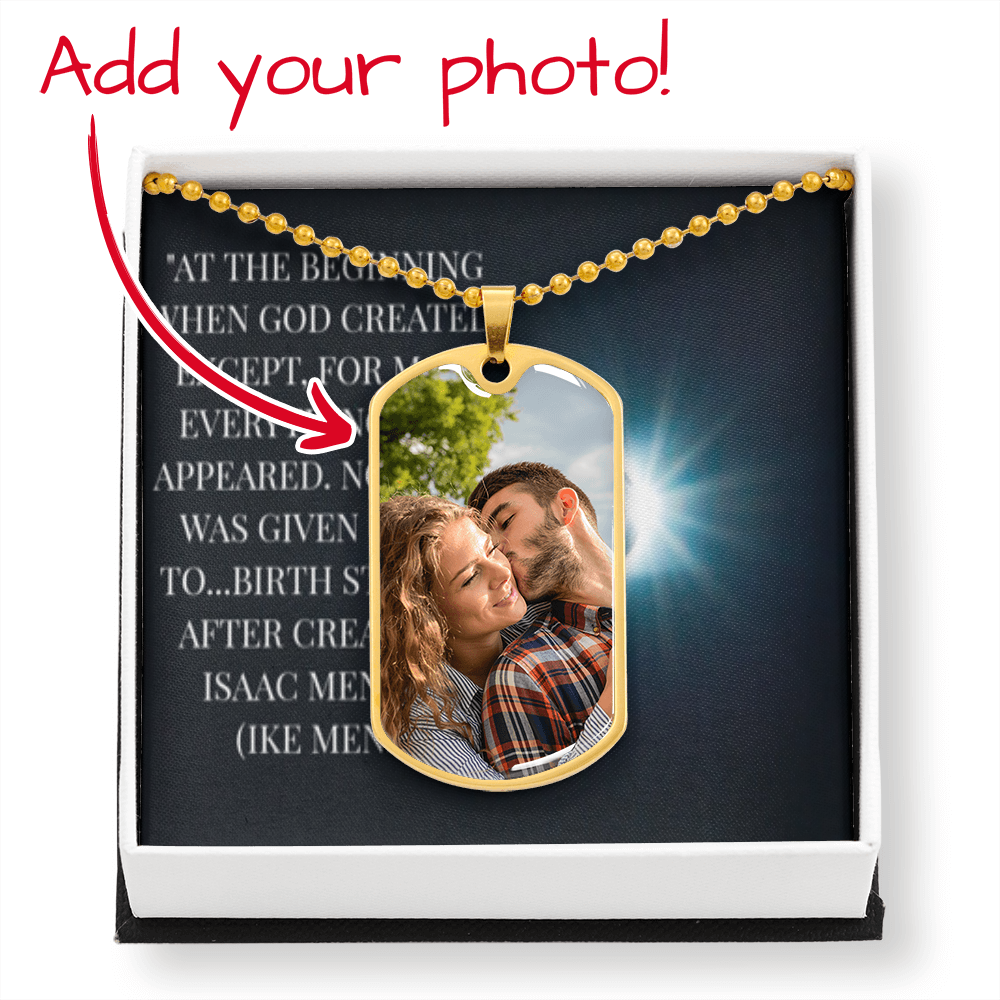 IKE MENS QUOTE MILITARY CHAIN NECKLACE